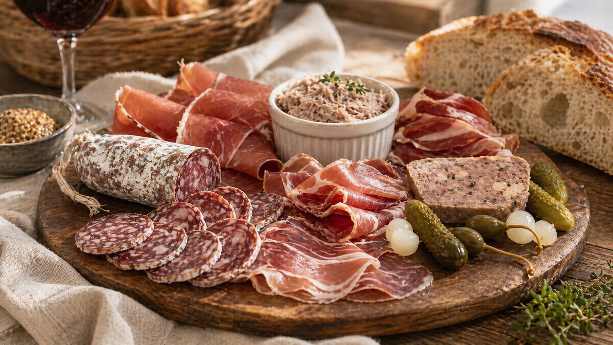 Charcuteries françaises traditionnelles servi dans une ambiance française chaleureuse