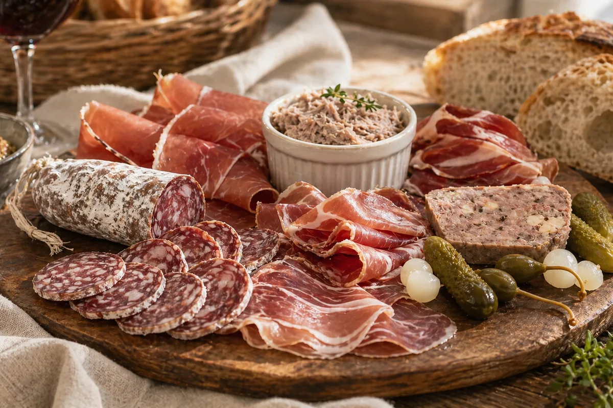 Préparation de Charcuteries françaises traditionnelles avec produits français