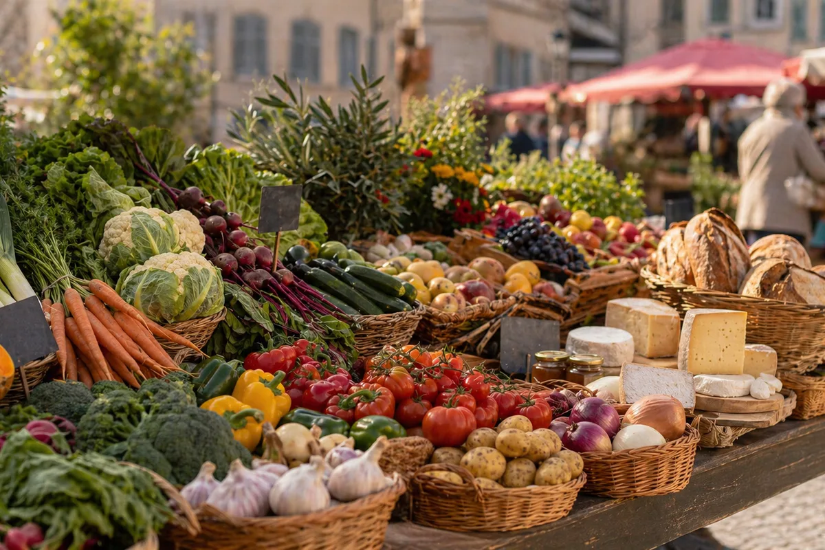 Marchés locaux en France en préparation Préparation de Marchés locaux en France avec produits français
