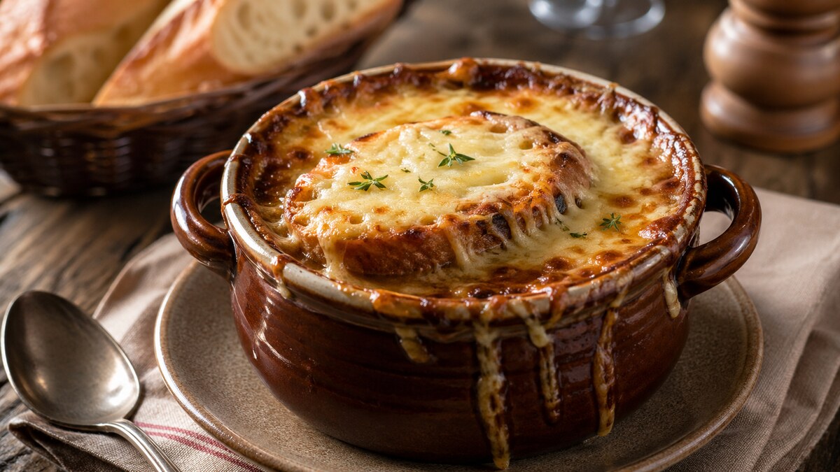 Soupe à l'oignon gratinée