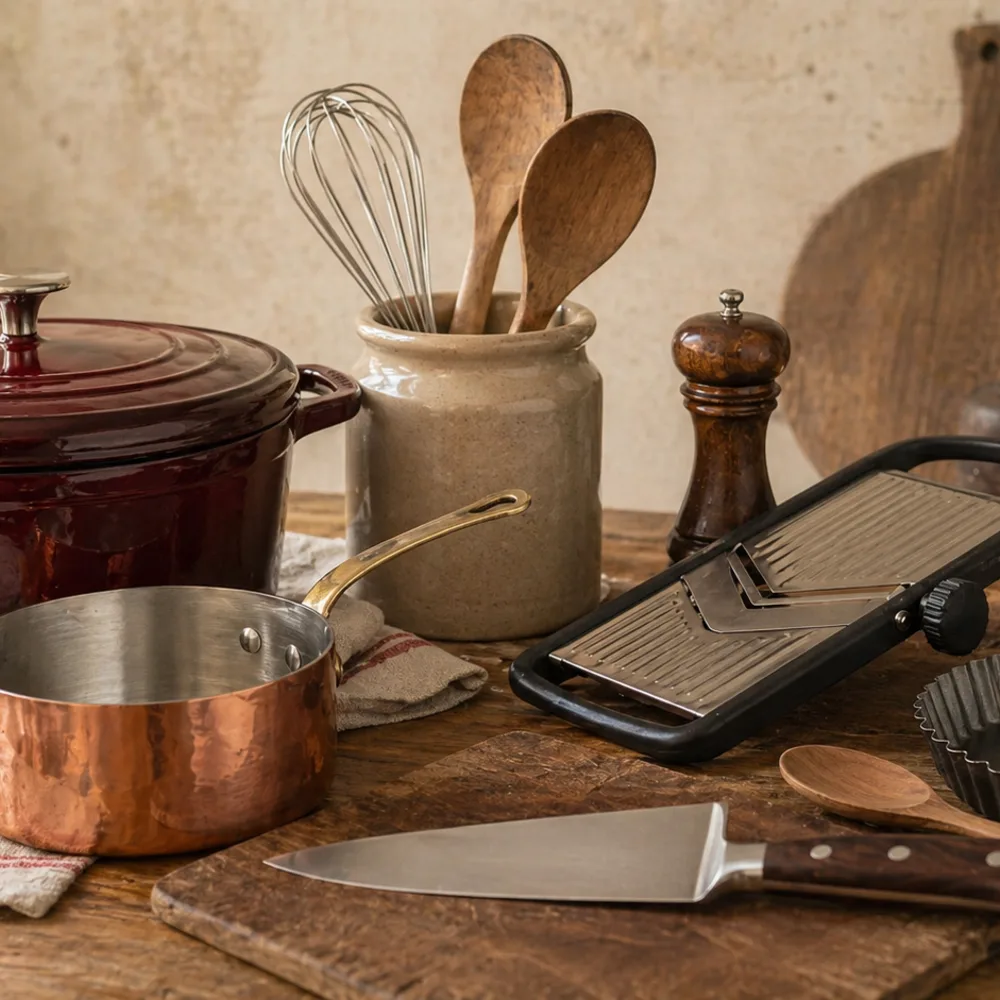 Détail gourmand de Ustensiles cuisine française