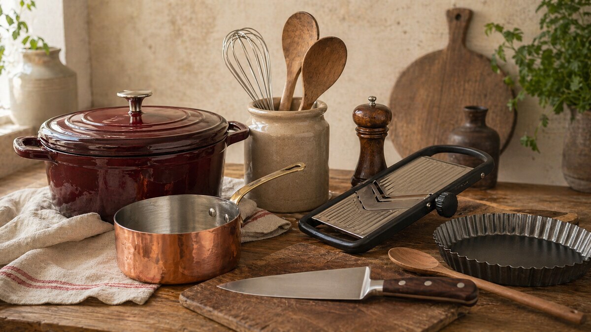 Ustensiles cuisine française servi dans une ambiance française chaleureuse